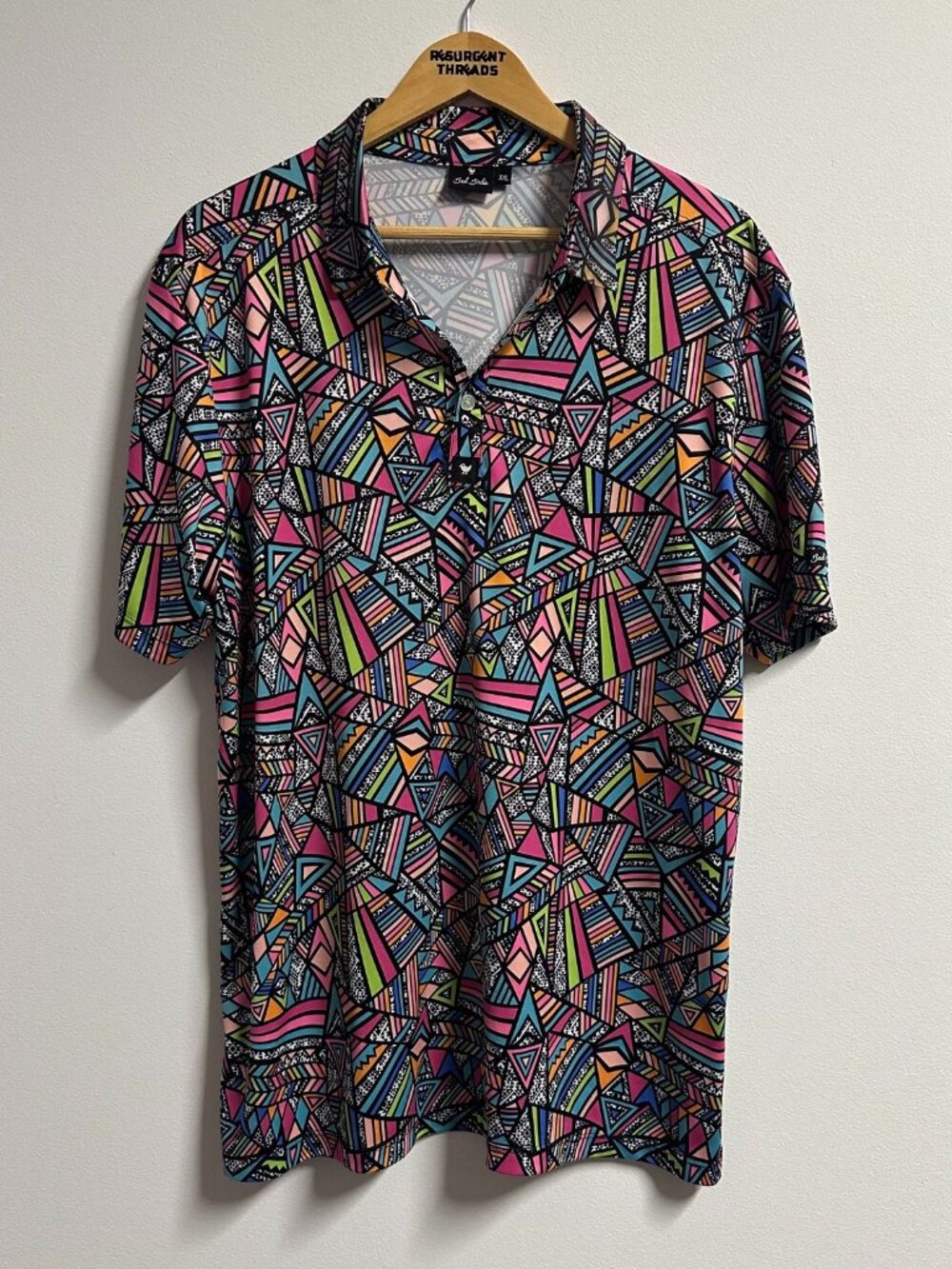 Bad Birdie Shapes Golf Polo Multicolor Size Men's 2XL